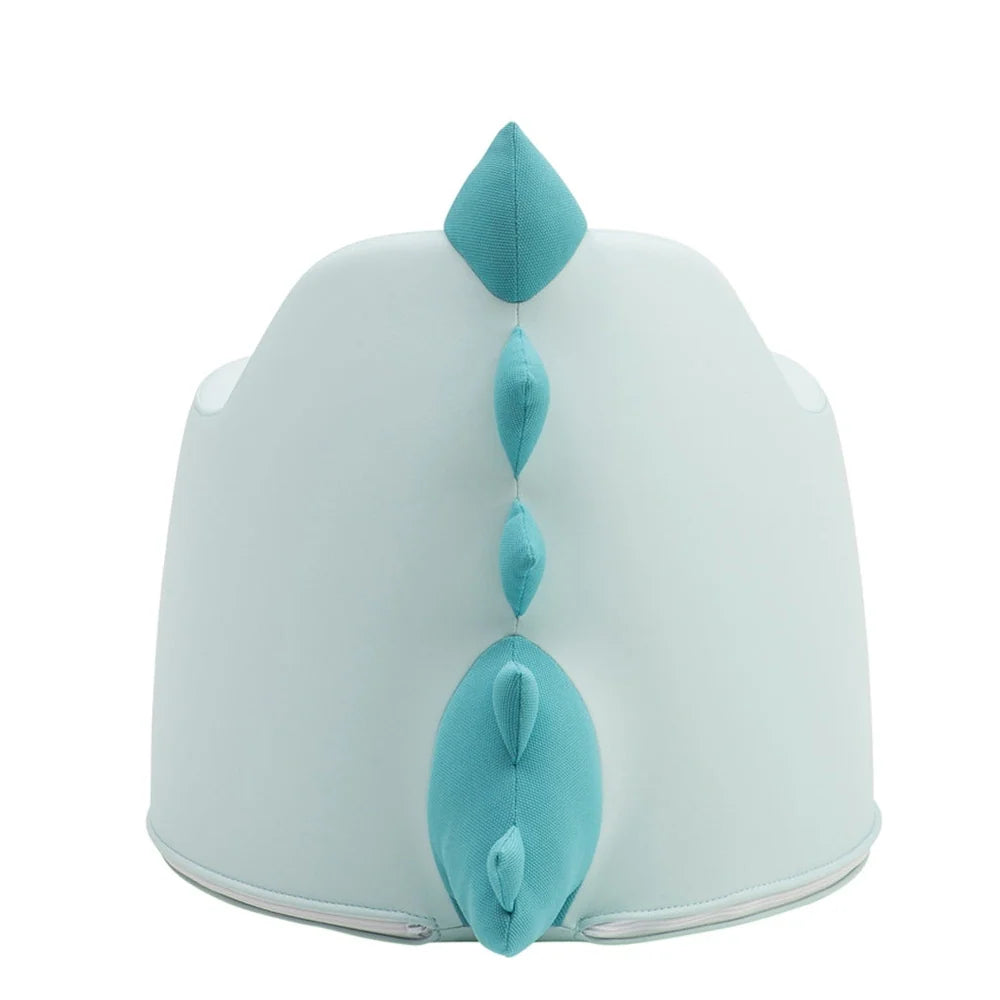 Rear view of the Mint Dino Aco chair, showing its fabric crest, back spines and tail.