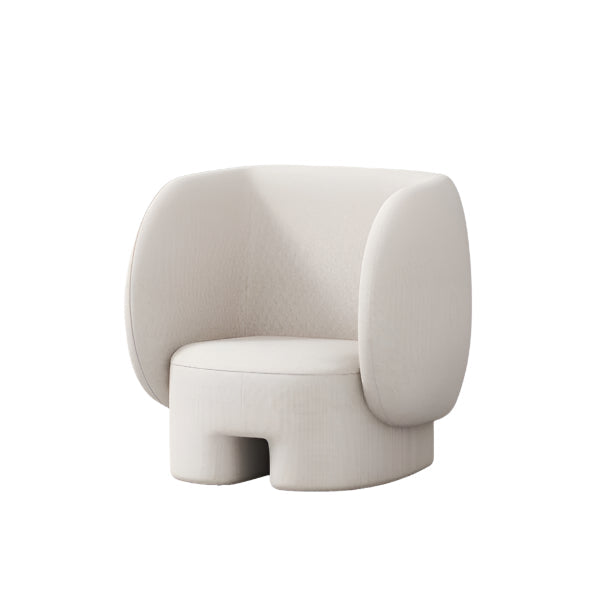 Iloom Dotto Kids Sofa in white, a cozy rounded play chair with curved back for babies and toddlers