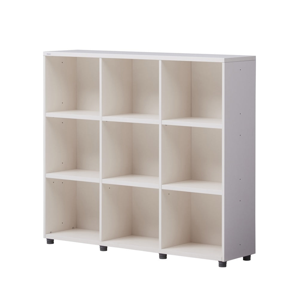 Iloom Eddi Kids 3-Story Bookshelf, white with 12 cubbies for organized storage