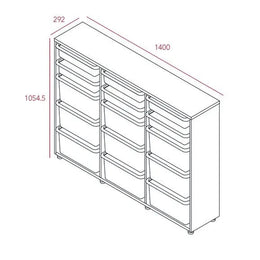 Iloom Eddi Kids 3 Story Cabinet 1400W (W Pl Box Storage)