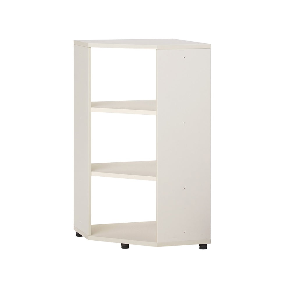 ILOOM Eddi Kids 3-Story Corner Bookshelf, white wood with three open shelves