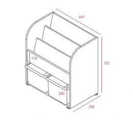 iloom Eddi Kids Front-Facing Bookshelf with Storage Bins