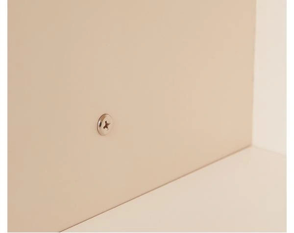 Connecting screw detail between adjacent Eddi Kids storage units, not a wall-anchor illustration.