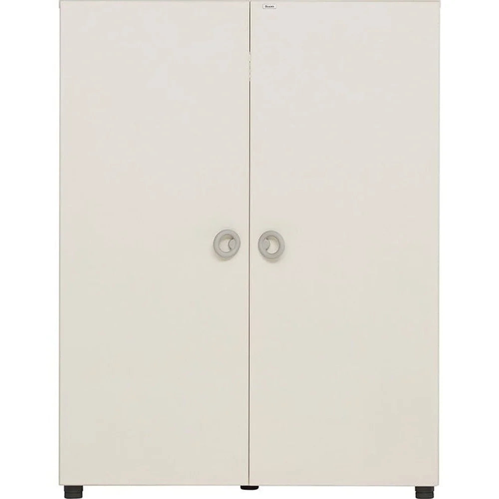 Ivory iloom Eddi Kids HSFC580 wardrobe with two closed doors and grey polyurethane ring handles; one wardrobe only.