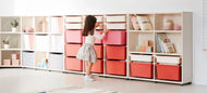 iloom Eddi Kids 3-Tier Bookshelf with 4 Storage Bins 950W