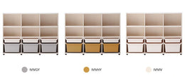 iloom Eddi Kids 3-Tier Bookshelf with 6 Storage Bins 1400W