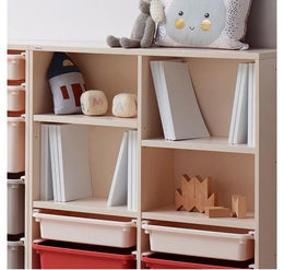 iloom Eddi Kids 3-Tier Bookshelf with 6 Storage Bins 1400W