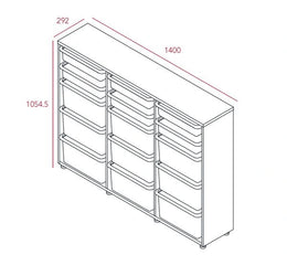 iloom Eddi Kids 3-Tier Storage Cabinet with 15 Bins 1400W