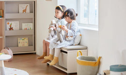 iloom Eddi Kids Cushioned Storage Bench with 2 Bins 950W