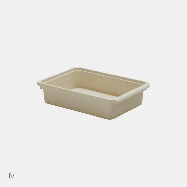 ILOOM Eddi Kids PL Box 400W beige plastic storage box sits empty on white, ready for tidy toy organization.