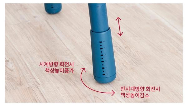 Fine-adjust height by rotating the feet: Rotate the feet to adjust the desk height.