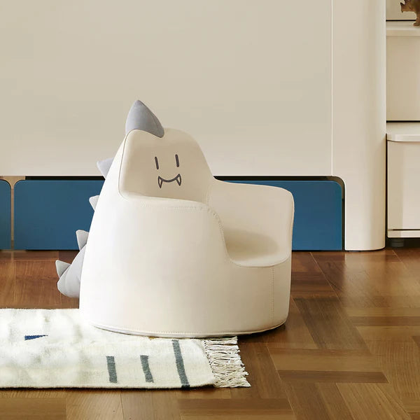 Iloom Kid's Sofa Dino Aco Ivory dinosaur-shaped play sofa with gray spikes