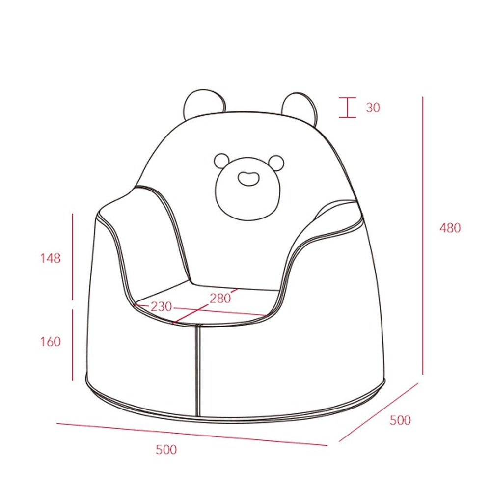 ILOOM Kid's Sofa Polar Aco Mint bear-face toddler chair, mint fabric, play furniture