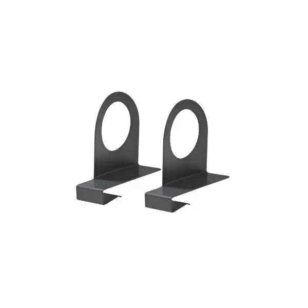 ILOOM Linki Plus Bookend set of 2 in black metal, arched tops grip shelf edge to keep books upright.