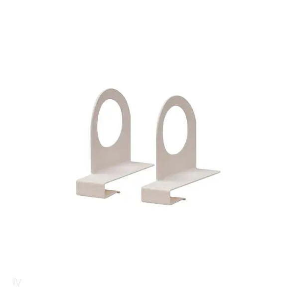 Iloom Linki Plus Bookend set of 2, white metal desk organizers holding books on a desk