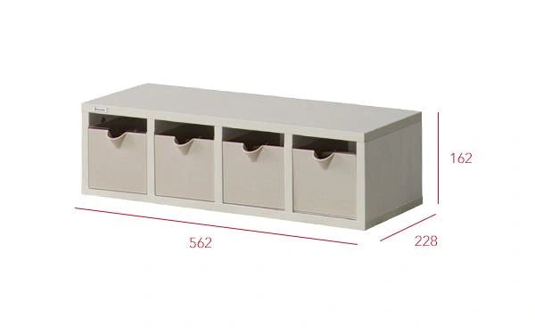 Check the desktop footprint: The complete unit measures 562W × 228D × 162H mm. Check the intended supporting desk or furniture surface.