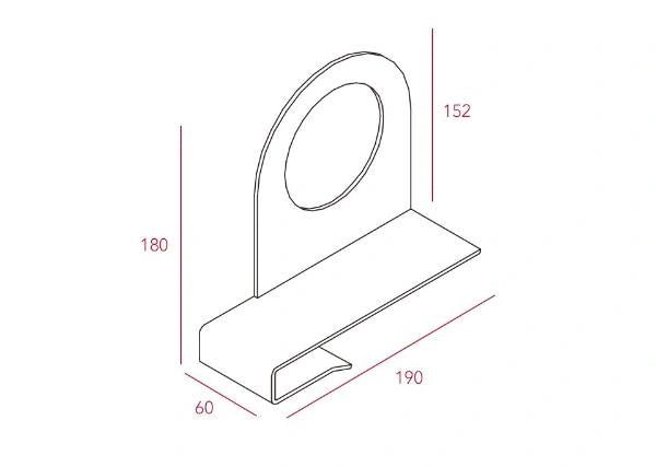 Check the dimensions before choosing a shelf: The current size drawing states 190 × 60 × 180 mm; the required-information table lists 190 × 66 × 179.5 mm. These are different manufacturer listings, not a shelf-opening rating. Confirm the intended fit.