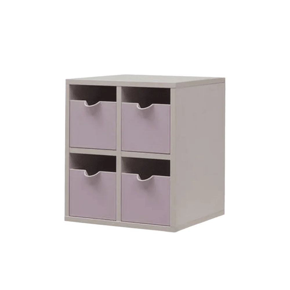 HSKA0302B Ivory/Lilac New original option photograph: four mini drawers in their two-by-two frame; original finish and background retained.