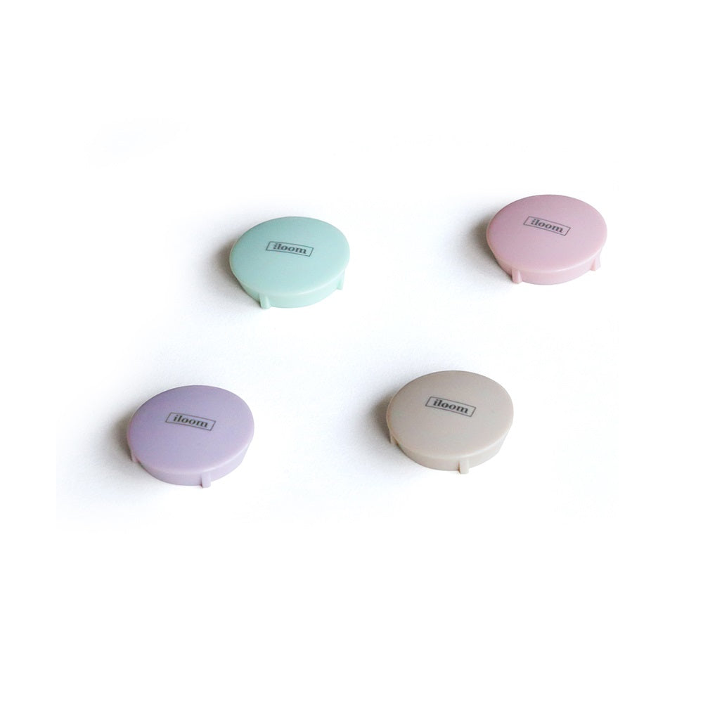 Iloom Linki Plus magnet set, four pastel magnets in mint, pink, lavender and beige for desk organization
