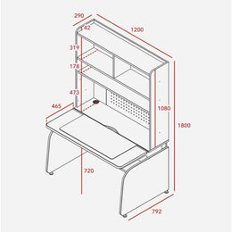 Iloom Linki Plus Smart Desk+ 1200W 4 Story Set (Bookshelf) W. Desk Pad