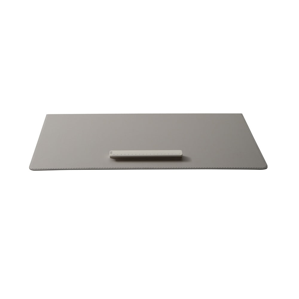 Iloom Linki Plus Smart Desk Pad, gray with a white ruler accessory