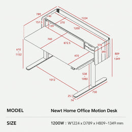 Iloom Newt Motion Desk 1200W