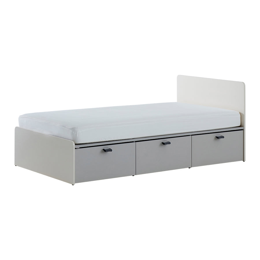 Iloom Tiede storage toddler bed featuring three under-bed drawers in light gray