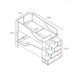 Iloom Tinkle Pop 2 Story Bed (Stairs Type)