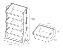 iloom Tinkle Pop Kids Toy Storage Organizer with 3 Bins