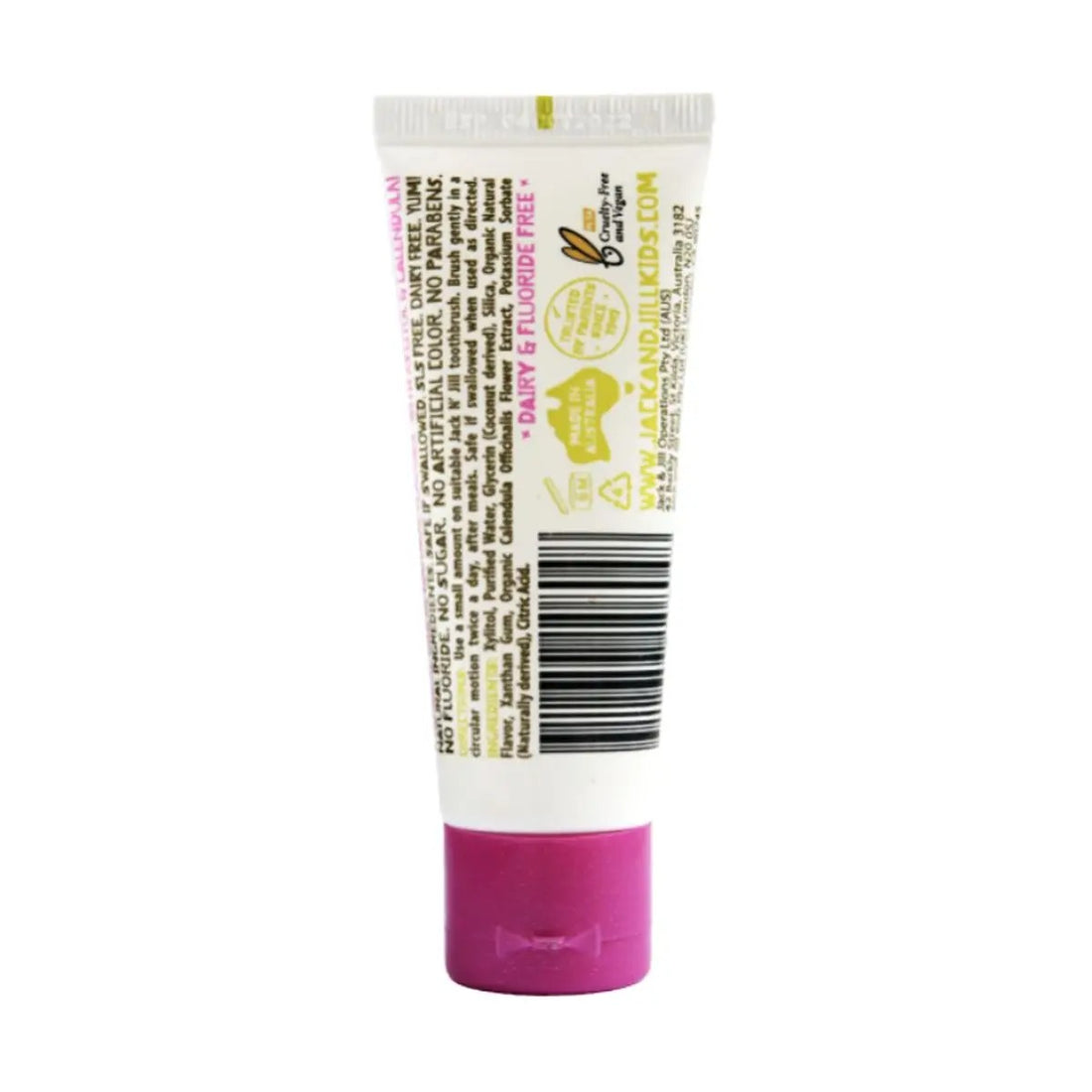 Jack N Jill Natural Toothpaste - Berries & Cream Flavor - 50g - Organic & Fluoride-Free