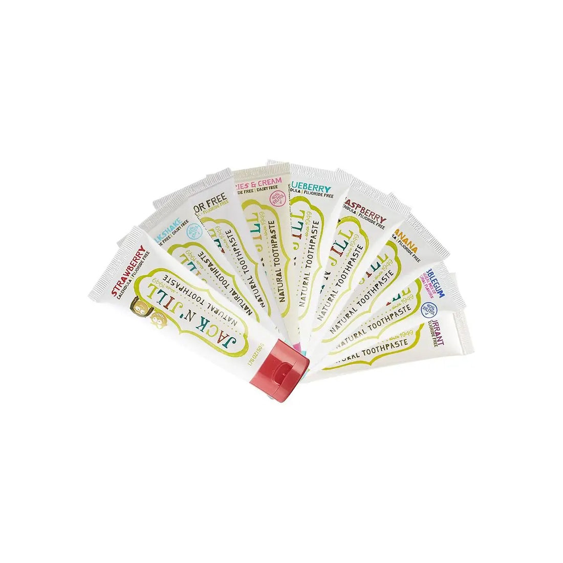 Jack N Jill Natural Toothpaste - Berries & Cream Flavor - 50g - Organic & Fluoride-Free