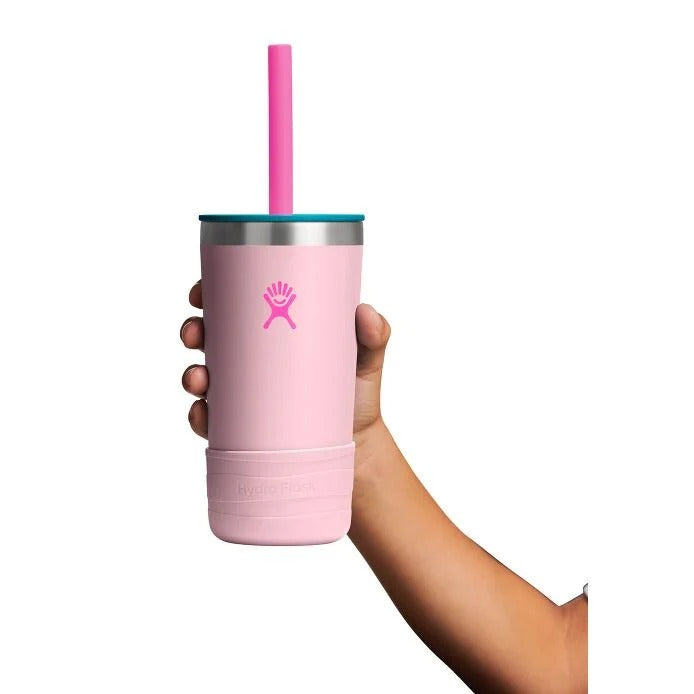 Hydro Flask Kids 12 oz Tumbler With Straw And Boot – Blossom Pink handle detail