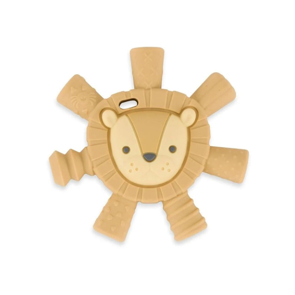 Itzy Ritzy lion teether for babies, tan color with textured mane