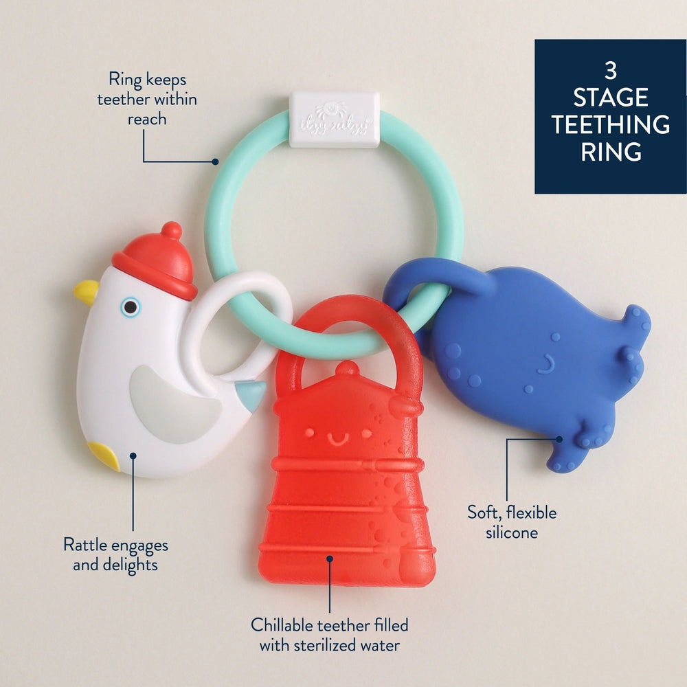 ITZY RITZY Itzy Ritzy Bitzy Charms water-filled chillable teether with rattle and interlocking rings img 6/7