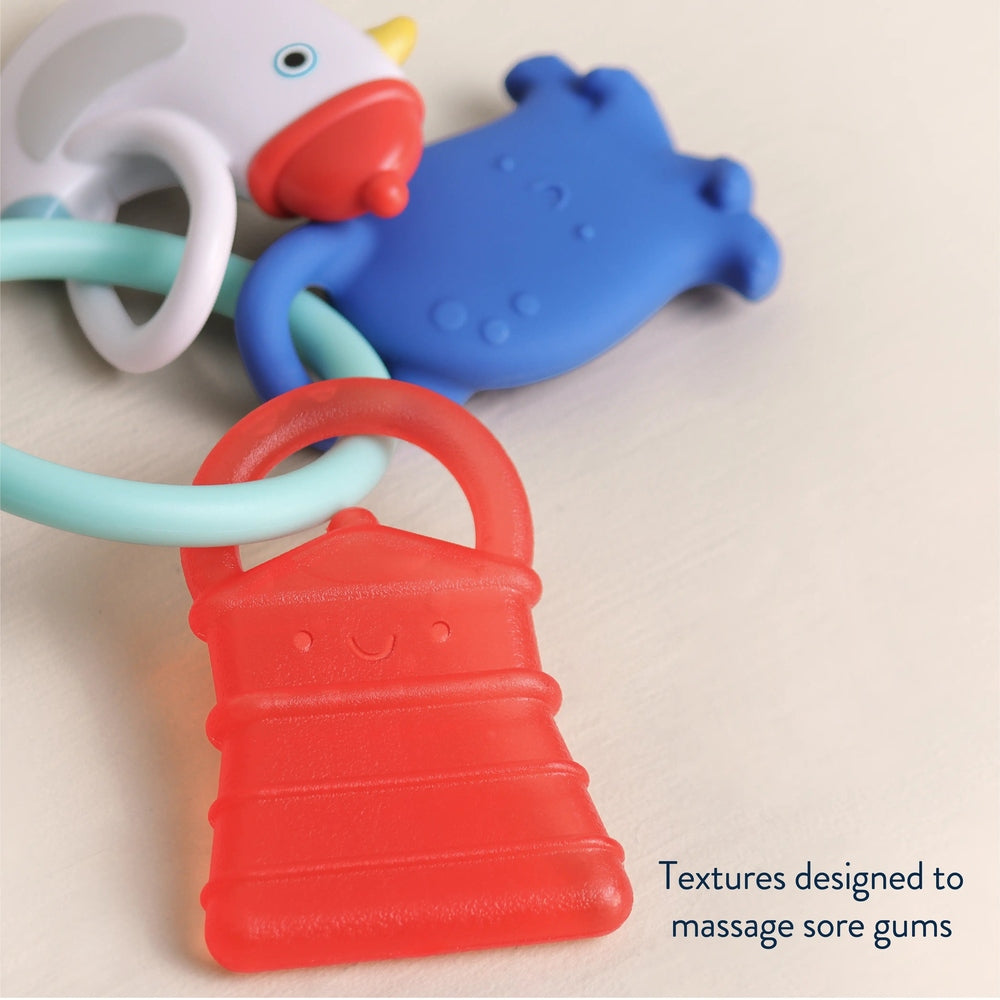 ITZY RITZY Itzy Ritzy Bitzy Charms three linked silicone teethers with ridged surfaces img 7/7