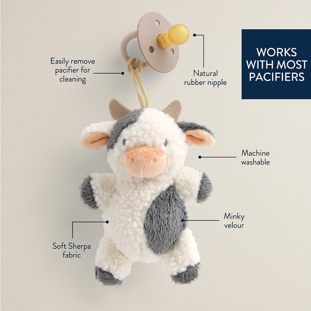 Itzy Ritzy Bitzy Pal Pacifier & Stuffed Animal in White and Gray plush
