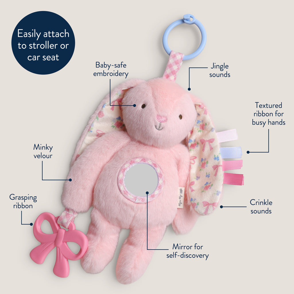 Itzy Ritzy Bitzy Traveler™ Developmental Sensory Toy Ana the Bunny product detail view 4