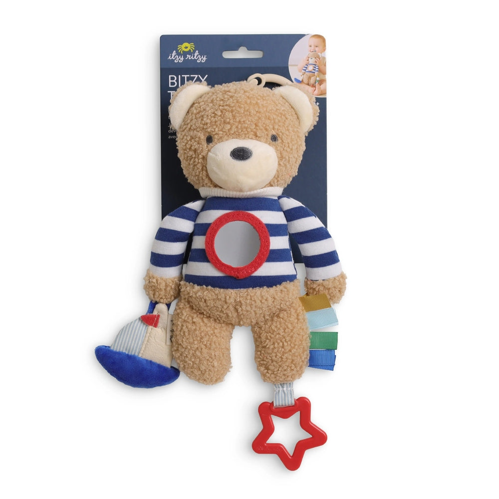 ITZY RITZY Itzy Ritzy Bitzy Traveler plush bear with chest mirror, sailboat & star teether img 1/18