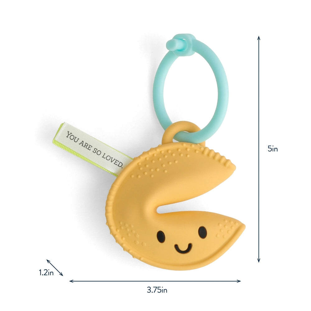 ITZY RITZY Itzy Ritzy Fortune Cookie Itzy Treat with turquoise ring loop and textured surface featuring smiley face img 8/8