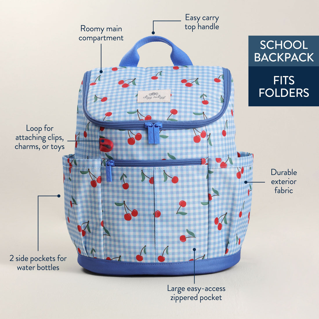 Itzy Ritzy Itzy Explorer backpack in Cherry on Top - official gallery view 5
