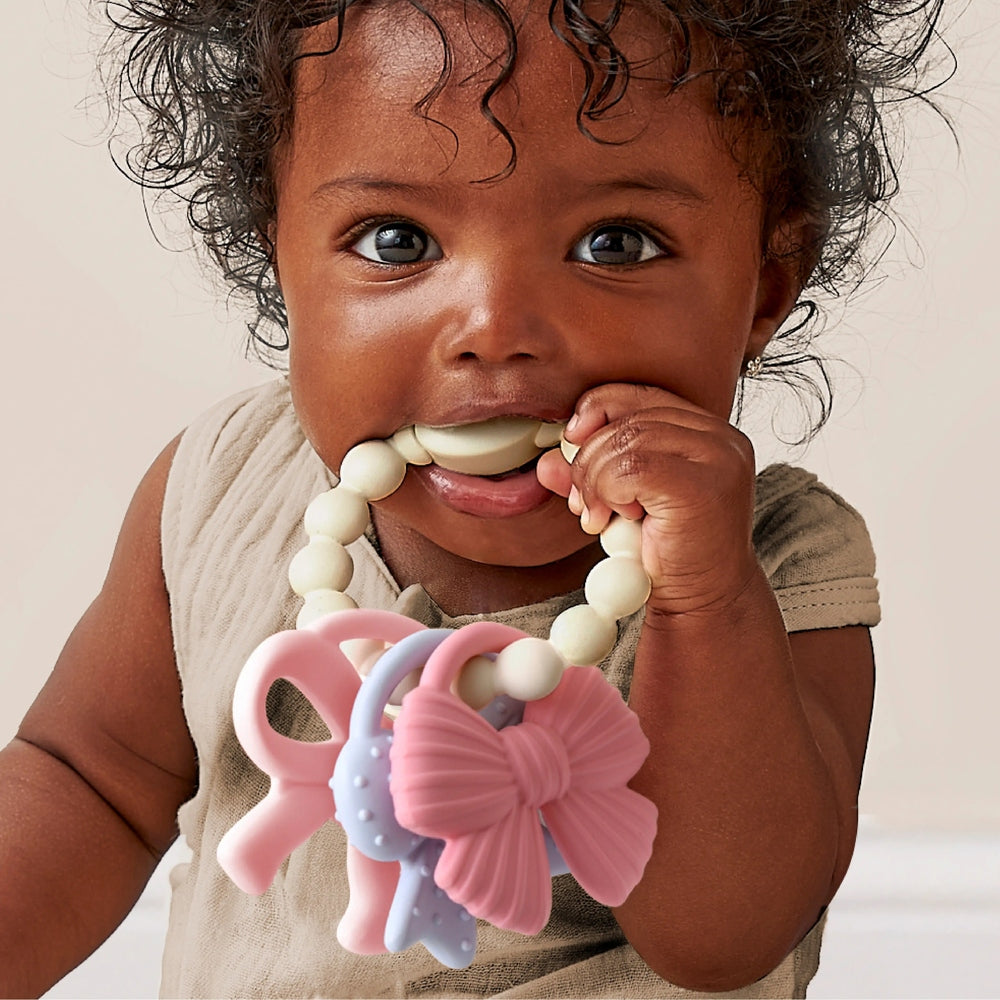 ITZY RITZY Itzy Ritzy Itzy Trio butterfly and flower teethers on beaded ring img 2/5