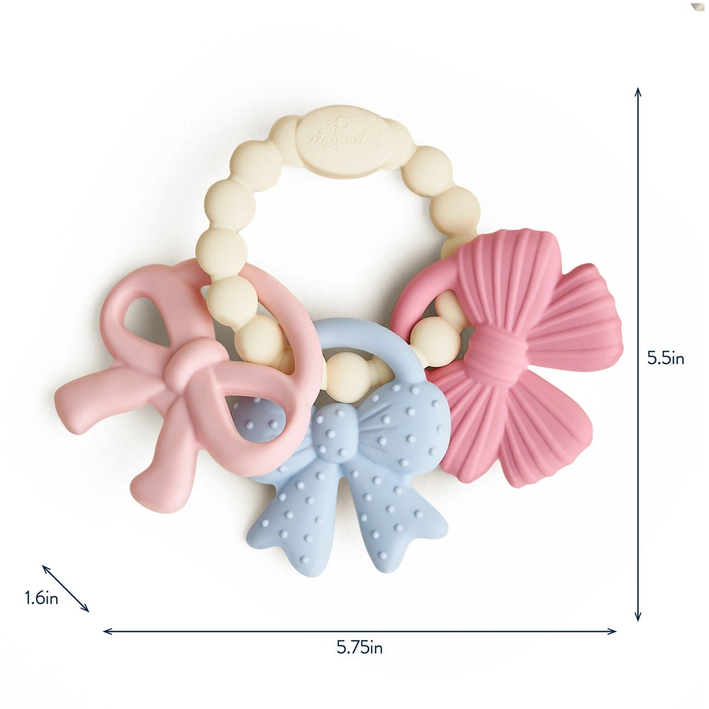 ITZY RITZY Itzy Ritzy Itzy Trio textured silicone teethers on wooden bead ring img 4/5