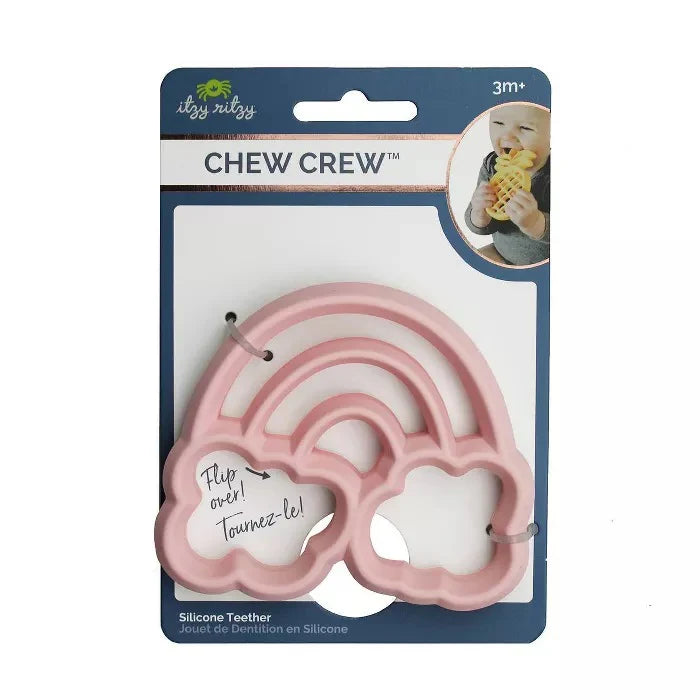Itzy Ritzy silicone teether pink rainbow cloud for babies