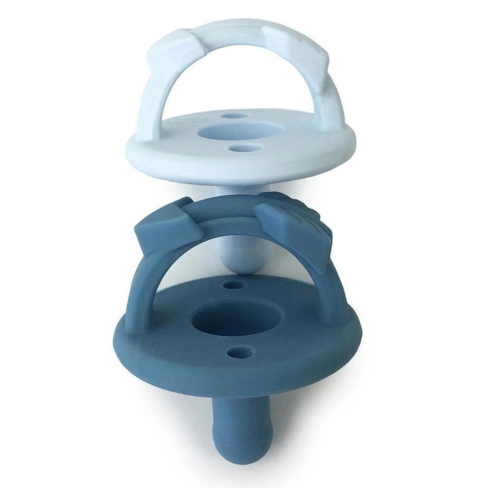 Itzy Ritzy Sweetie Soother pacifiers, 2-pack in blue and white for newborns 0M+