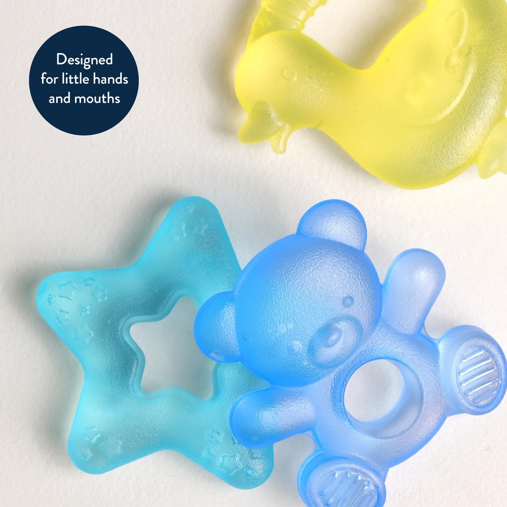 ITZY RITZY Itzy Ritzy Water-Filled Teethers 3pcs duck, star & bear shapes with textured grip surfaces img 6/19