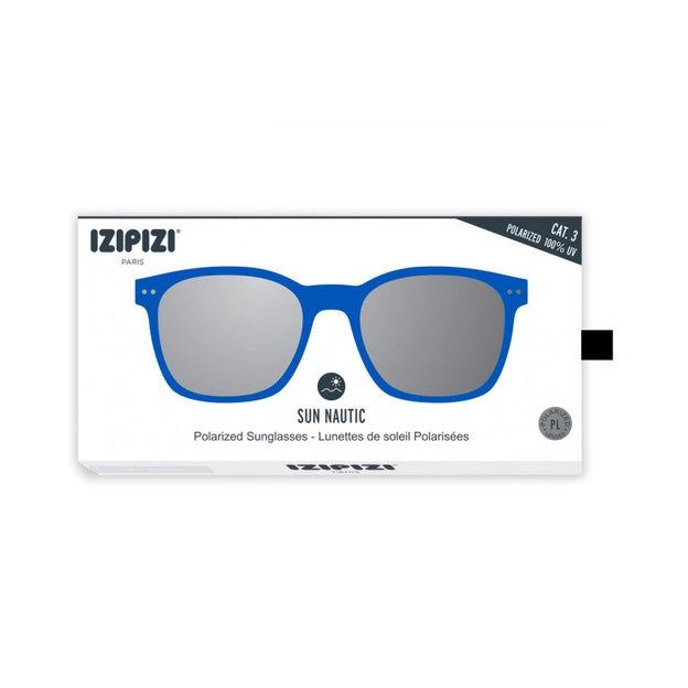 IZIPIZI Nautic sunglasses, king blue frame with polarized gray lenses.