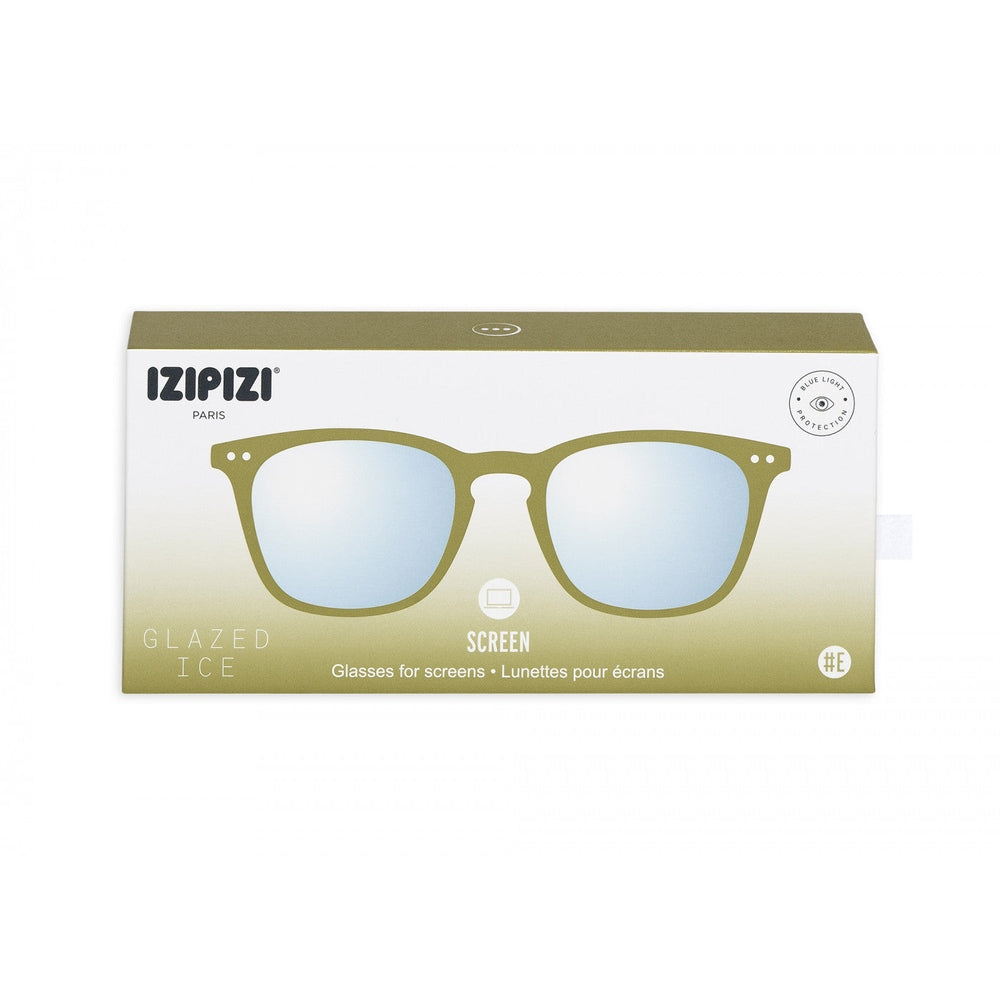 Izipizi Screen glasses Bottle Green frame with blue-tinted lenses
