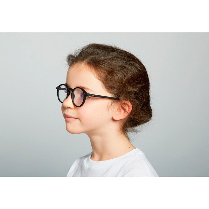IZIPIZI Screen Junior #D black soft kid's eyeglasses with round frames