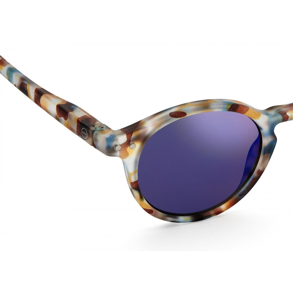 IZIPIZI Sun #H Blue tortoise mirror sunglasses with multicolor frame and blue mirrored lenses