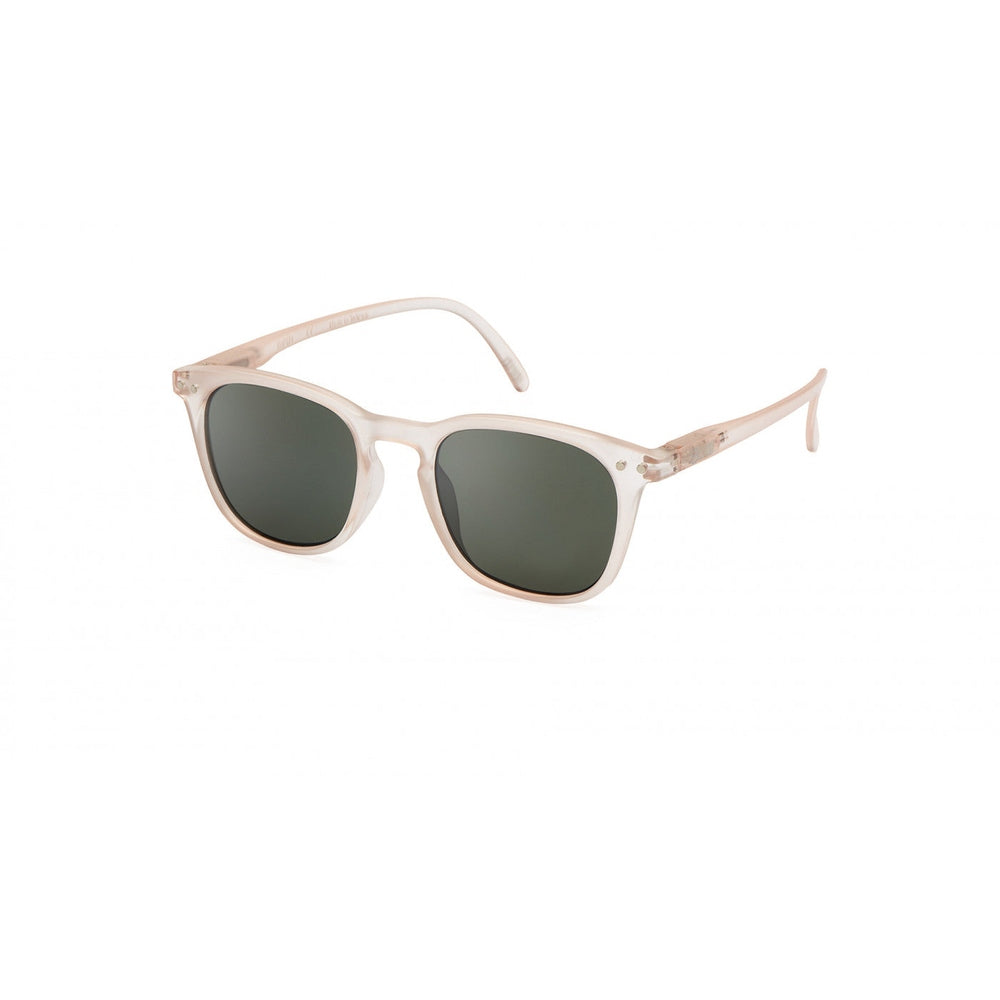 IZIPIZI Sun Junior sunglasses in rose quartz pink translucent frame with dark lenses